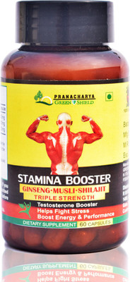 Pranacharya Stamina Booster Ginseng, Musli & Shilajit 3 in 1 60 Veg capsules for Stamina(60 No)
Pranacharya Stamina Booster Ginseng, Musli & Shilajit 3 in 1 60 Veg capsules for Stamina(60 No)
