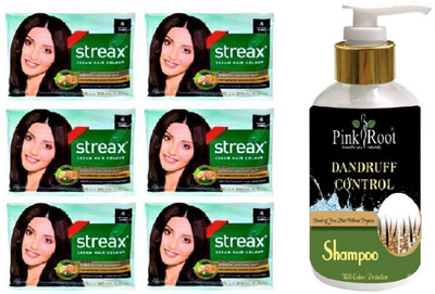 Pink Root Dandruff Control Shampoo with Streax Sachet 6 Pcs 4 Natural Brown Cream Hair Color(Set of 7)
Pink Root Dandruff Control Shampoo with Streax Sachet 6 Pcs 4 Natural Brown Cream Hair Color(Set of 7)