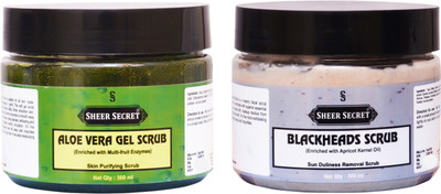 SHEER SECRET BLACKHEADS SCRUB 300ML and ALOE VERA GEL SCRUB 300ML(Set of 2)