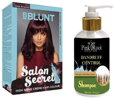 Pink Root Dandruff Control Shampoo with Bblunt 4.20 Deep Burgundy Saloon Secret Hair Color(Set of 2)
Pink Root Dandruff Control Shampoo with Bblunt 4.20 Deep Burgundy Saloon Secret Hair Color(Set of 2)