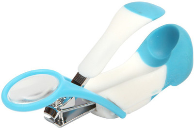 MeeMee Gentle Nail Clipper with Magnifier (White/Blue)