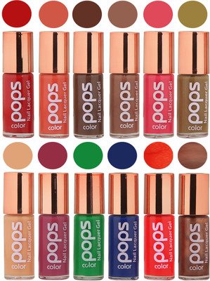 Ramble Pops Colour Nail Polish Combo 5614 Multicolor(Pack of 12)