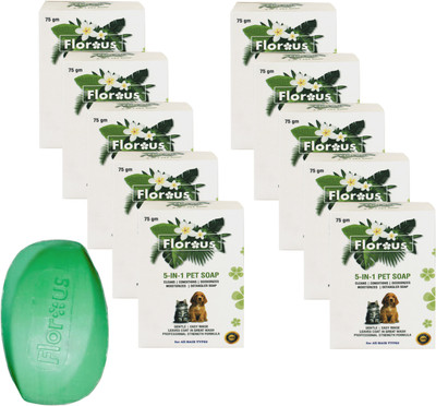 Florous 5-IN-1 PET SOAP (750 gm , 75 gm x 10 , Pack of 10) 750 ml Pet Coat Cleanser(Suitable For Dog, Cat)
Florous 5-IN-1 PET SOAP (750 gm , 75 gm x 10 , Pack of 10) 750 ml Pet Coat Cleanser(Suitable For Dog, Cat)