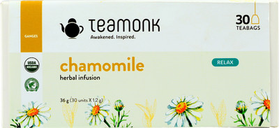 Teamonk Global Chamomile Herbal Infusion, 30 Teabags | Herbal Tea for Relaxation Chamomile Herbal Tea Bags(30 Bags, Pouch)
Teamonk Global Chamomile Herbal Infusion, 30 Teabags | Herbal Tea for Relaxation Chamomile Herbal Tea Bags(30 Bags, Pouch)