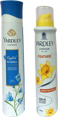 Yardley London English Bluebell and Feather (pack of 2) Perfume Body Spray - For Women(150 ml, Pack of 2)
Yardley London English Bluebell and Feather (pack of 2) Perfume Body Spray - For Women(150 ml, Pack of 2)