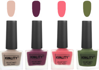 Kwality Multicolor Matte Nail Polish Combo 2901202027 Light Baby Nude,Purple,Frozen Pink,Olive Green(Pack of 4)
Kwality Multicolor Matte Nail Polish Combo 2901202027 Light Baby Nude,Purple,Frozen Pink,Olive Green(Pack of 4)