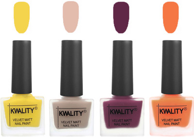 Kwality Multicolor Matte Nail Polish Combo 2901202016 Yellow,Light Baby Nude,Purple,Peach(Pack of 4)
Kwality Multicolor Matte Nail Polish Combo 2901202016 Yellow,Light Baby Nude,Purple,Peach(Pack of 4)