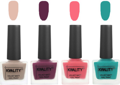 Kwality Multicolor Matte Nail Polish Combo 2901202020 Light Baby Nude,Purple,Frozen Pink,Sea Green(Pack of 4)
Kwality Multicolor Matte Nail Polish Combo 2901202020 Light Baby Nude,Purple,Frozen Pink,Sea Green(Pack of 4)