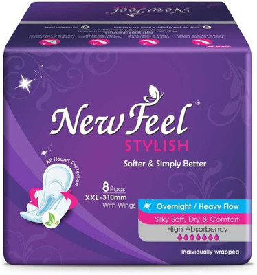 NEWFEEL 310MM XXL STYLISH MAXI SANITARY NAPKIN 24 PCS (3 PACK OF 8 PCS) Sanitary Pad(Pack of 3)
NEWFEEL 310MM XXL STYLISH MAXI SANITARY NAPKIN 24 PCS (3 PACK OF 8 PCS) Sanitary Pad(Pack of 3)