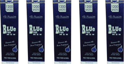 Al Nuaim Blue for men (pack of 5) Perfume Body Spray - For Men & Women(100 ml, Pack of 5)
Al Nuaim Blue for men (pack of 5) Perfume Body Spray - For Men & Women(100 ml, Pack of 5)