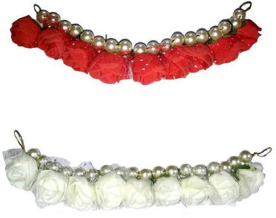 Shrungarika Fashionable Red & white Bun Clip(Red, White)