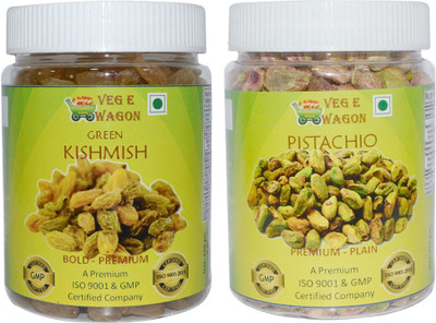 Veg E Wagon Green Kishmish Bold Premium & Pista Premium Plain (250 Each) Raisins, Pistachios(500 g, Plastic Bottle)
Veg E Wagon Green Kishmish Bold Premium & Pista Premium Plain (250 Each) Raisins, Pistachios(500 g, Plastic Bottle)