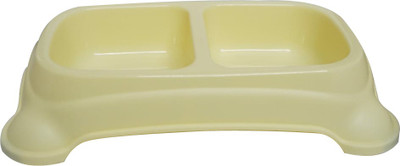 Bluerider square Plastic Pet Bowl(900 ml White)