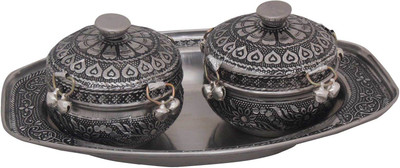 Chesta Enterprises Oxidize Mouth Freshener Box Pair n Metal Tray Set Carbon Steel Decorative Platter(Grey, Pack of 3)
Chesta Enterprises Oxidize Mouth Freshener Box Pair n Metal Tray Set Carbon Steel Decorative Platter(Grey, Pack of 3)
