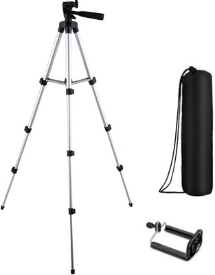 WEBSTER Tripod-3110 Adjustable Aluminium High Quality Lightweight Camera Stand With Three-Dimensional Head & Quick Release Plate For Video Cameras, DSLR, Portable Tripod With Mobile Clip Holder Tripod(Silver, Black, Supports Up to 1500 g)
WEBSTER Tripod-3110 Adjustable Aluminium High Quality Lightweight Camera Stand With Three-Dimensional Head & Quick Release Plate For Video Cameras, DSLR, Portable Tripod With Mobile Clip Holder Tripod(Silver, Black, Supports Up to 1500 g)