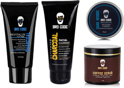Bro Code Combo of Facewash, Peel Off Mask, Beard Wax and Coffee Scrub(Set of 4)
Bro Code Combo of Facewash, Peel Off Mask, Beard Wax and Coffee Scrub(Set of 4)