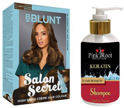 Pink Root Kertain Shampoo with Bblunt 5.32 Light Golden Brown Saloon Secret Hair Color(Set of 2)
Pink Root Kertain Shampoo with Bblunt 5.32 Light Golden Brown Saloon Secret Hair Color(Set of 2)