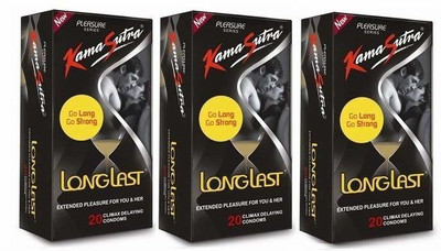 KamaSutra LONG LAST CONDOM Condom(Set of 3, 20S)