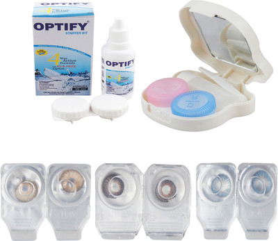 Optify Combo Pack Monthly Color Contact Lens With Travel Kit Monthly Contact Lens(1, Brown-Brown-Blue, Pack of 3)
Optify Combo Pack Monthly Color Contact Lens With Travel Kit Monthly Contact Lens(1, Brown-Brown-Blue, Pack of 3)
