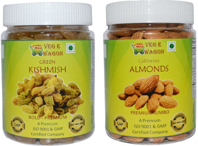 Veg E Wagon Green Kishmish Bold Premium & Almond Premium Jumbo(250 Each) Raisins, Almonds(500 g, Mason Jar)
Veg E Wagon Green Kishmish Bold Premium & Almond Premium Jumbo(250 Each) Raisins, Almonds(500 g, Mason Jar)