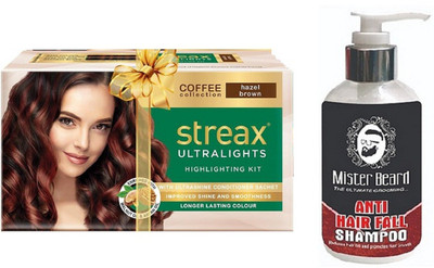 MISTER BEARD ANTI HAIR FALL SHAMPOO WITH STREAX ULTRALIGHT HAZEL BROWN(Set of 2)