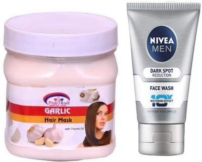 Pink Root Garlic Hair Mask 500ml WITH Nivea Men Dark Spot Reduction Face Wash(Set of 2)
Pink Root Garlic Hair Mask 500ml WITH Nivea Men Dark Spot Reduction Face Wash(Set of 2)