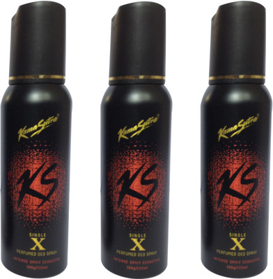 KamaSutra Single X (pack of 3) Perfume Body Spray - For Men & Women(120 ml, Pack of 3)