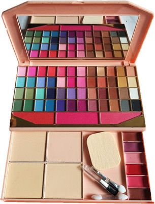 ADS MakeupKit - 48 Pallet of Eyeshadows, 3 Blushers, 4 Compacts, 6 Lip Gloss with Brushes
