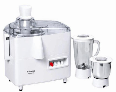 T-Series Suprimo 500-watt Juicer Mixer Grinder with 2 Jars 500 Juicer Mixer Grinder(White, 2 Jars)
T-Series Suprimo 500-watt Juicer Mixer Grinder with 2 Jars 500 Juicer Mixer Grinder(White, 2 Jars)