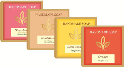 Org'era Sulfate free glycerin sugar handmade soap combo Strawberry,Sandalwood,Haldi chandan,Orange(400 g, Pack of 4)
Org'era Sulfate free glycerin sugar handmade soap combo Strawberry,Sandalwood,Haldi chandan,Orange(400 g, Pack of 4)