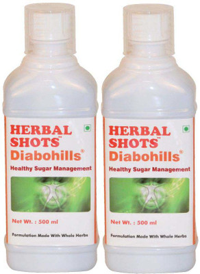 Herbal Hills Diabohills Herbal Shots 500ml Pack of 2(1 L)
