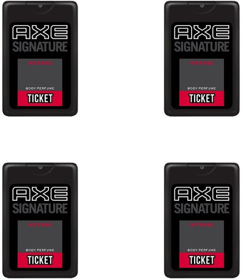 AXE signature perfume for men intense ticket PCK4 Perfume Body Spray - For Men(17 ml, Pack of 4)
AXE signature perfume for men intense ticket PCK4 Perfume Body Spray - For Men(17 ml, Pack of 4)