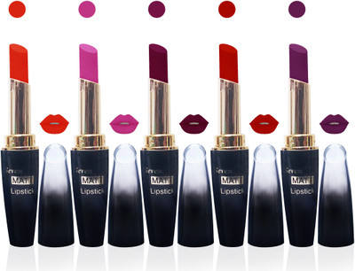 Seven Seas cosmetics makeup 4g matte lipstick non transfer kiss proff combo set of 5 color(d pink red orange brown l pink voilet)
Seven Seas cosmetics makeup 4g matte lipstick non transfer kiss proff combo set of 5 color(d pink red orange brown l pink voilet)