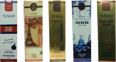 Al Nuaim ALNUAIM ASSEL, KASHMIRI OUDH EVENING IN PARIS, PURE SPORT ICEBERG CHILLED PACK OFF 5 Floral Attar(Musk)
Al Nuaim ALNUAIM ASSEL, KASHMIRI OUDH EVENING IN PARIS, PURE SPORT ICEBERG CHILLED PACK OFF 5 Floral Attar(Musk)