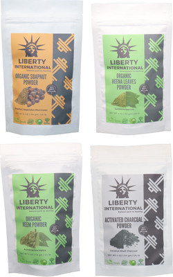 LIBERTY INTERNATIONAL Soapnut & Heena & Neem & Charcoal Powder ( 114 Gm Each ) For Face , Hair & Skin Care Certified C9 456 g(Set of 4)
LIBERTY INTERNATIONAL Soapnut & Heena & Neem & Charcoal Powder ( 114 Gm Each ) For Face , Hair & Skin Care Certified C9 456 g(Set of 4)