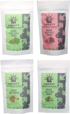 LIBERTY INTERNATIONAL Heena & Rose & Amla & Tulsi Powder ( 114 Gm Each ) For Face , Hair & Skin Care Certified C18(Set of 4)
LIBERTY INTERNATIONAL Heena & Rose & Amla & Tulsi Powder ( 114 Gm Each ) For Face , Hair & Skin Care Certified C18(Set of 4)