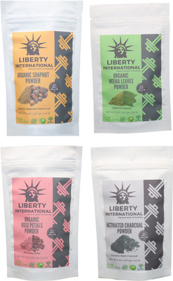 LIBERTY INTERNATIONAL Soapnut & Heena & Rose & Charcoal Powder ( 227 Gm Each ) For Face , Hair & Skin Care Certified C18(Set of 4)
LIBERTY INTERNATIONAL Soapnut & Heena & Rose & Charcoal Powder ( 227 Gm Each ) For Face , Hair & Skin Care Certified C18(Set of 4)