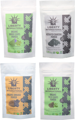 LIBERTY INTERNATIONAL Indigo & Charcoal & Shikakai & Tulsi Powder ( 227 Gm Each ) For Face , Hair & Skin Care Certified C18(Set of 4)
LIBERTY INTERNATIONAL Indigo & Charcoal & Shikakai & Tulsi Powder ( 227 Gm Each ) For Face , Hair & Skin Care Certified C18(Set of 4)