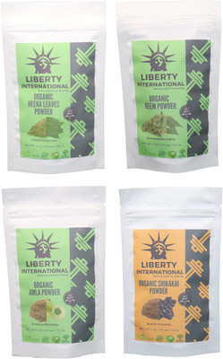 LIBERTY INTERNATIONAL Heena & Neem & Amla & Shikakai Powder ( 114 Gm Each ) For Face , Hair & Skin Care Certified C18(Set of 4)
LIBERTY INTERNATIONAL Heena & Neem & Amla & Shikakai Powder ( 114 Gm Each ) For Face , Hair & Skin Care Certified C18(Set of 4)