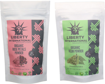 LIBERTY INTERNATIONAL Rose & Neem Powder ( 114 Gm Each ) For Face , Hair & Skin Care Certified C18(Set of 2)
LIBERTY INTERNATIONAL Rose & Neem Powder ( 114 Gm Each ) For Face , Hair & Skin Care Certified C18(Set of 2)