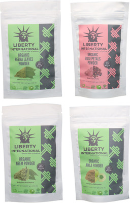 LIBERTY INTERNATIONAL Heena & Rose & Neem & Amla Powder ( 227 Gm Each ) For Face , Hair & Skin Care Certified C18(Set of 4)
LIBERTY INTERNATIONAL Heena & Rose & Neem & Amla Powder ( 227 Gm Each ) For Face , Hair & Skin Care Certified C18(Set of 4)