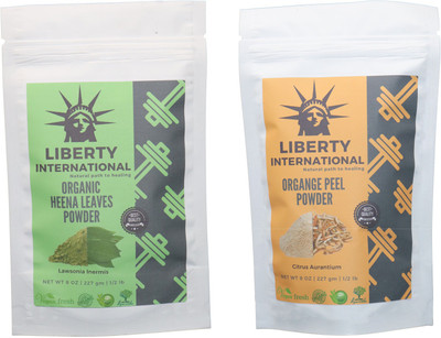 LIBERTY INTERNATIONAL Heena & Orange Powder ( 227 Gm Each ) For Face , Hair & Skin Care Certified C18(Set of 2)
LIBERTY INTERNATIONAL Heena & Orange Powder ( 227 Gm Each ) For Face , Hair & Skin Care Certified C18(Set of 2)