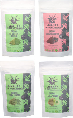 LIBERTY INTERNATIONAL Heena & Hibiscus & Neem & Amla Powder ( 114 Gm Each ) For Face , Hair & Skin Care Certified C18(Set of 4)
LIBERTY INTERNATIONAL Heena & Hibiscus & Neem & Amla Powder ( 114 Gm Each ) For Face , Hair & Skin Care Certified C18(Set of 4)