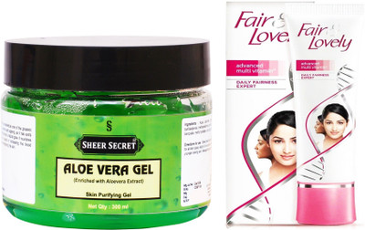 Sheer Secret Aloe Vera Gel 300ml and Fair & Lovely Advance Multi Vitamin Cream 80 Grams(Set of 2)
Sheer Secret Aloe Vera Gel 300ml and Fair & Lovely Advance Multi Vitamin Cream 80 Grams(Set of 2)