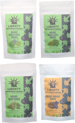 LIBERTY INTERNATIONAL Indigo & Heena & Neem & Shikakai Powder ( 227 Gm Each ) For Face , Hair & Skin Care Certified C18(Set of 4)
LIBERTY INTERNATIONAL Indigo & Heena & Neem & Shikakai Powder ( 227 Gm Each ) For Face , Hair & Skin Care Certified C18(Set of 4)