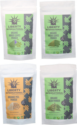 LIBERTY INTERNATIONAL Indigo & Heena & Orange & Neem Powder ( 227 Gm Each ) For Face , Hair & Skin Care Certified C18(Set of 4)
LIBERTY INTERNATIONAL Indigo & Heena & Orange & Neem Powder ( 227 Gm Each ) For Face , Hair & Skin Care Certified C18(Set of 4)