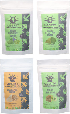 LIBERTY INTERNATIONAL Indigo & Heena & Orange & Amla Powder ( 114 Gm Each ) For Face , Hair & Skin Care Certified C18(Set of 4)
LIBERTY INTERNATIONAL Indigo & Heena & Orange & Amla Powder ( 114 Gm Each ) For Face , Hair & Skin Care Certified C18(Set of 4)