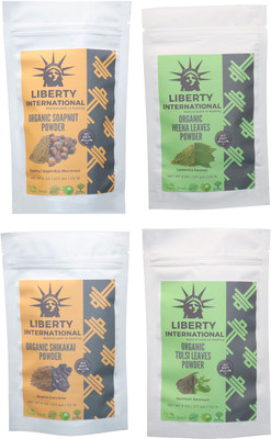 LIBERTY INTERNATIONAL Soapnut & Heena & Shikakai & Tulsi Powder ( 227 Gm Each ) For Face , Hair & Skin Care Certified C18(Set of 4)
LIBERTY INTERNATIONAL Soapnut & Heena & Shikakai & Tulsi Powder ( 227 Gm Each ) For Face , Hair & Skin Care Certified C18(Set of 4)