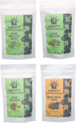 LIBERTY INTERNATIONAL Indigo & Neem & Amla & Shikakai Powder ( 114 Gm Each ) For Face , Hair & Skin Care Certified C18(Set of 4)
LIBERTY INTERNATIONAL Indigo & Neem & Amla & Shikakai Powder ( 114 Gm Each ) For Face , Hair & Skin Care Certified C18(Set of 4)