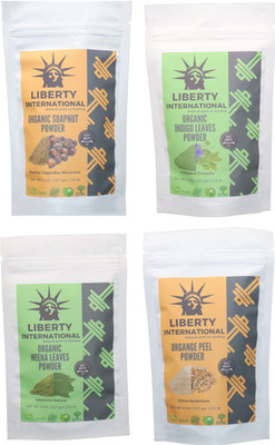 LIBERTY INTERNATIONAL Soapnut & Indigo & Heena & Orange Powder ( 227 Gm Each ) For Face , Hair & Skin Care Certified C18(Set of 4) 
LIBERTY INTERNATIONAL Soapnut & Indigo & Heena & Orange Powder ( 227 Gm Each ) For Face , Hair & Skin Care Certified C18(Set of 4)